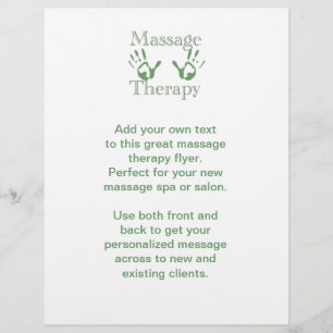 Handavtryck för massageterapi reklamblad