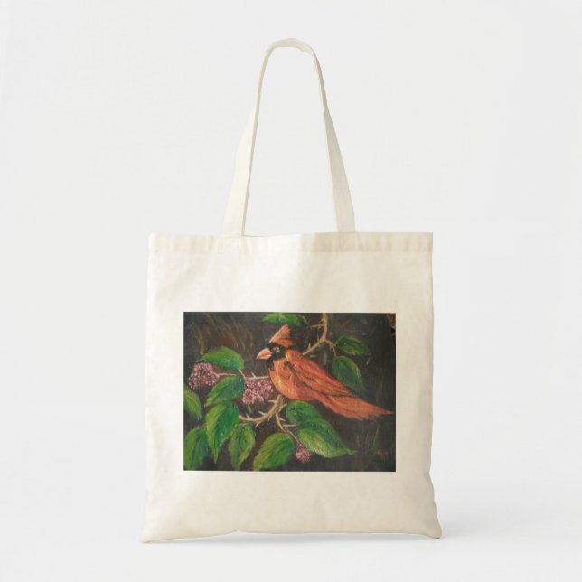 Handbag Ann Hayes Painting Kardinal Tygkasse (Framsidan)