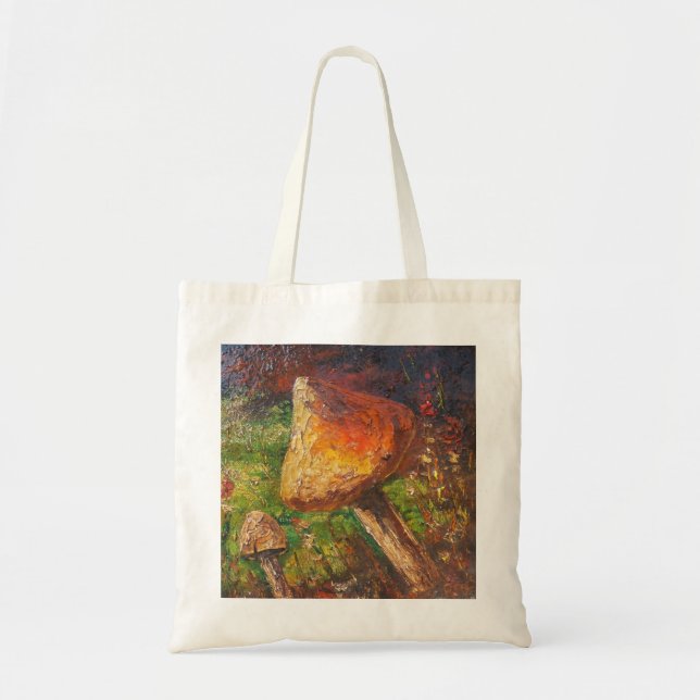 Handbag Ann Hayes Painting Mushroom Tygkasse (Framsidan)