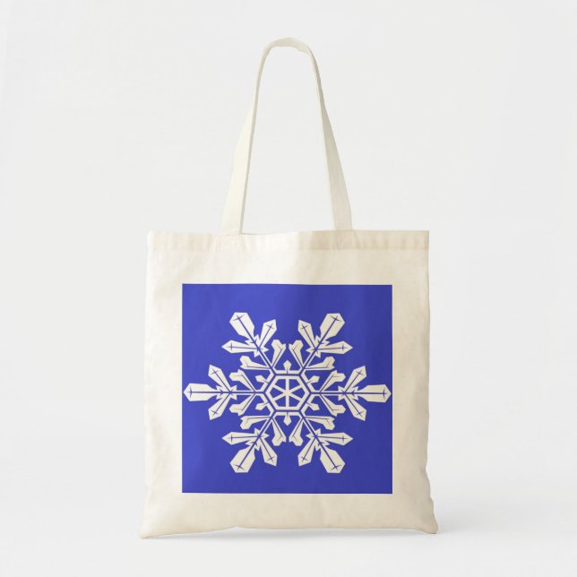 Handbag Blue Snö Flake Tygkasse (Framsidan)