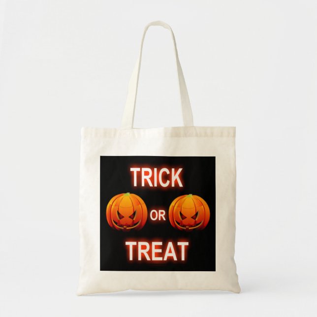 Handbag Bus eller godis Pumpkins Tygkasse (Framsidan)