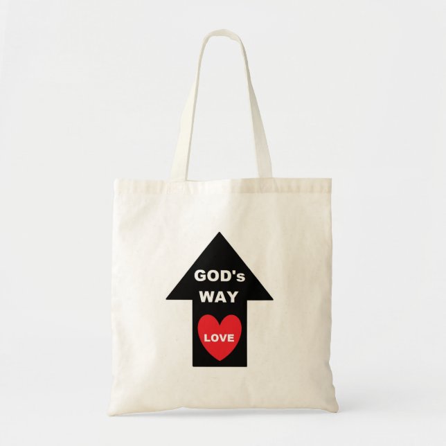 Handbag Gods Way Kärlek Arrow Heart Tygkasse (Framsidan)