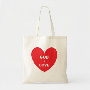 Handbag Gud är Kärlek Red Heart Tygkasse