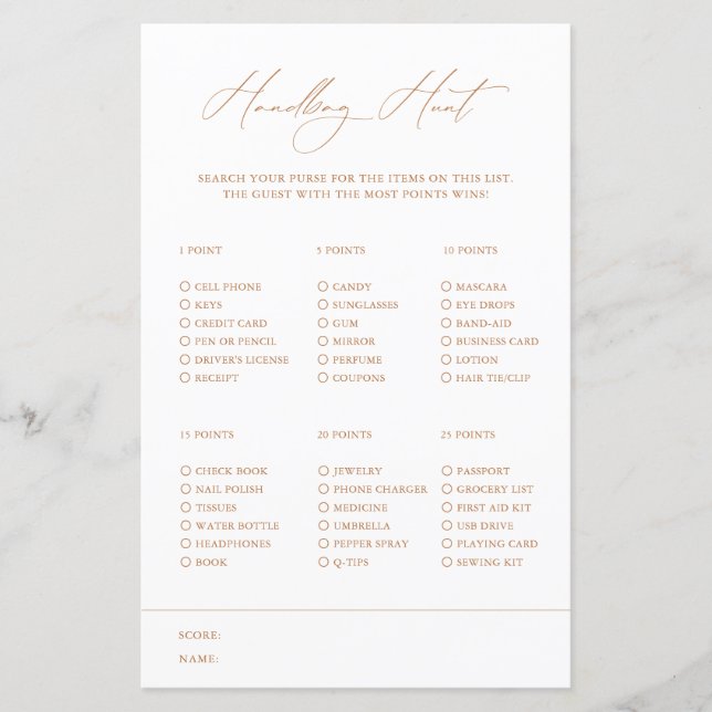 Handbag Hunt Elegant White Möhippa Game (Framsida)