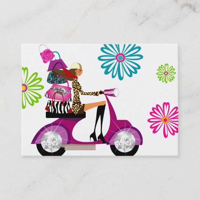 Handbag Retro Daisy Flowers vår Mode Visitkort (Framsida)