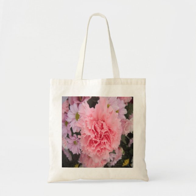 Handbag Rosa Carnation Beauty Tygkasse (Framsidan)