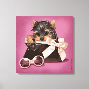 Handbag Yorkie Canvastryck
