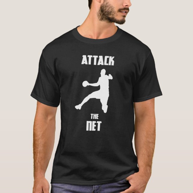 Handball  Attack the Net T Shirt (Framsida)