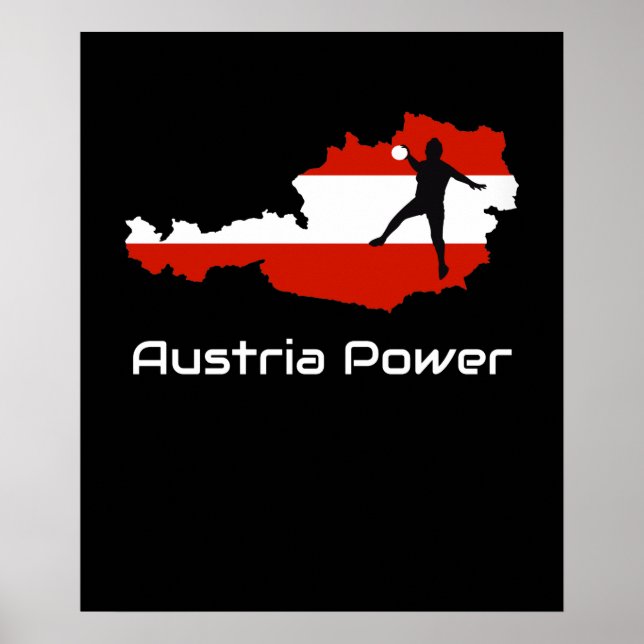 Handball - Austria Power Austria Shirt Poster (Framsidan)
