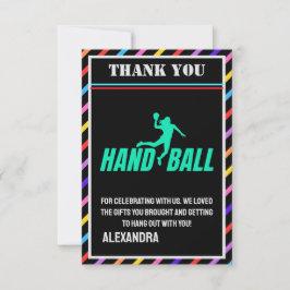 Handball Birthday Party, Handball Girl Player  Tack Kort