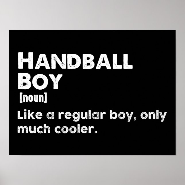 Handball Boy Definition Funny Handball Player Poster (Framsidan)