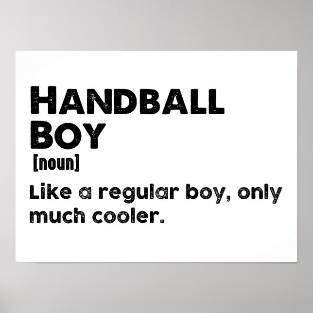 Handball Boy Definition Funny Handball Player Poster (Framsidan)