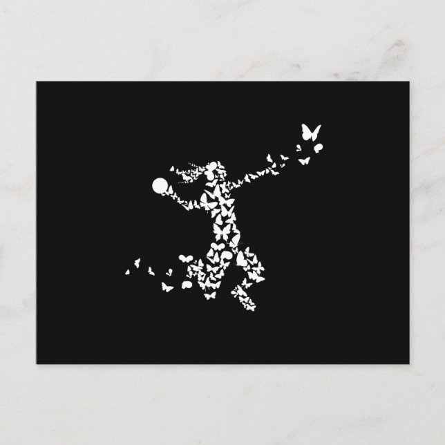 Handball Butterflies Handball Player Vykort (Framsida)