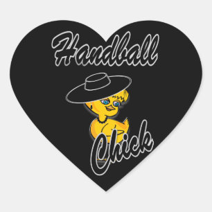 Handball-Chick nr 4 Hjärtformat Klistermärke