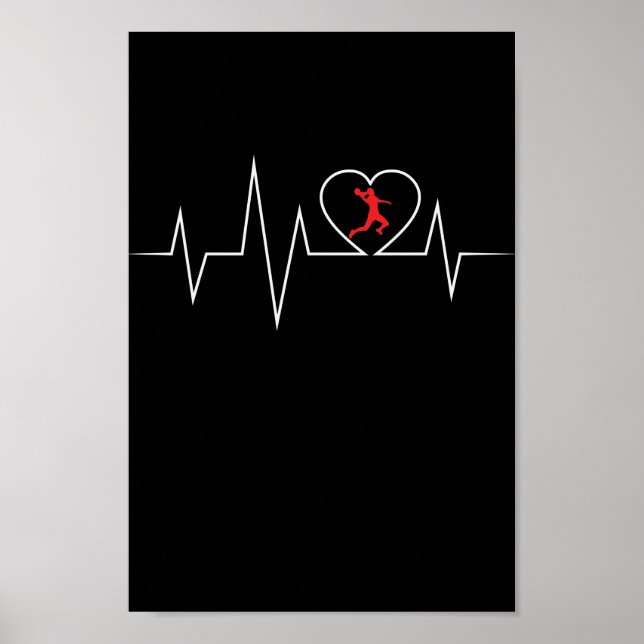 Handball EKG Liebe und Herzschlag Poster (Framsidan)
