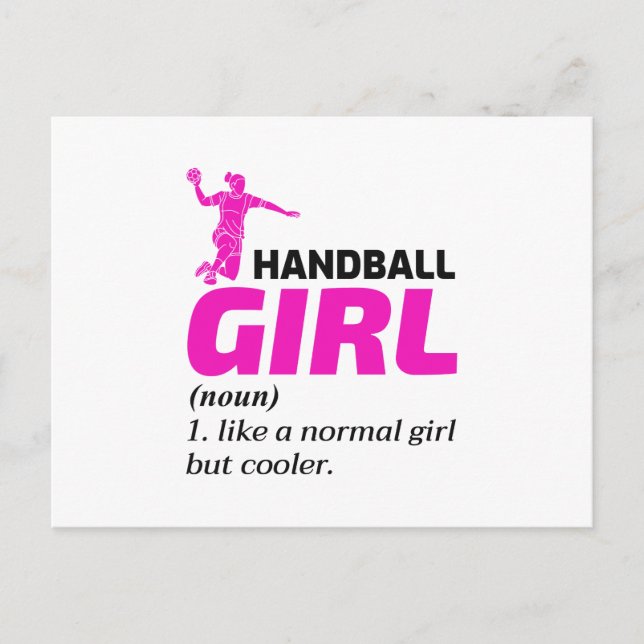 Handball Girl Handballer Funny Say Vykort (Framsida)