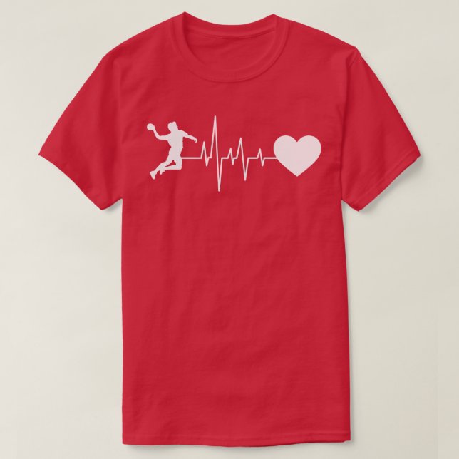 Handball Handball Player-pulsslag 1 T Shirt (Design framsida)