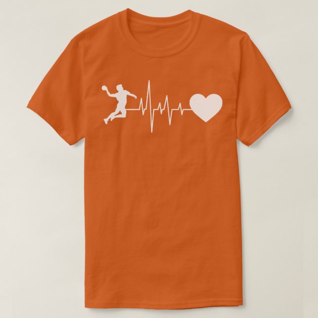 Handball Handball Player-pulsslag 1 T Shirt (Design framsida)