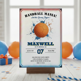 Handball Mania Birthday Invitation Inbjudningar