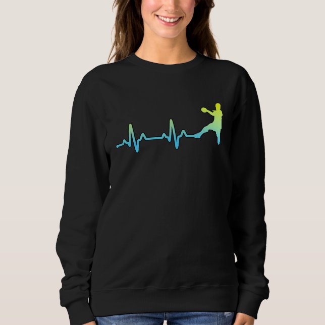 Handball Player Fans Coach Heartbeat T Shirt (Framsida)