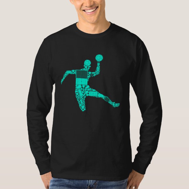 Handball Player Fans Coach Men Boys T Shirt (Framsida)
