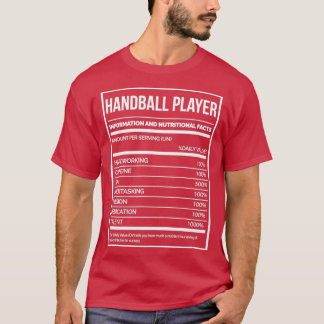 Handball Player Funny Handball Nutrition-etikett T Shirt