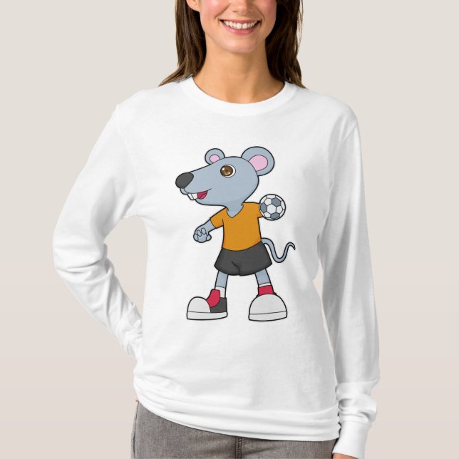Handball-spelare för mus-handboll t shirt (Framsida)