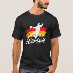 Handball Team Tyskland Flagga Handballer Boll Spor T Shirt