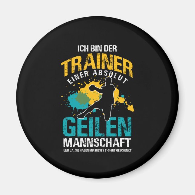 Handball Trainer Throwing Team Sports Goal Gift Magnet (Framsidan)