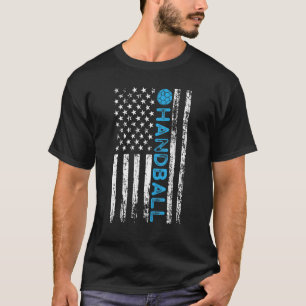 Handball Vintage USA American Flagga Handball USA  T Shirt