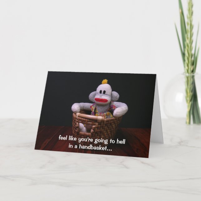 Handbasket Birthday Monkey Kort (Framsida)