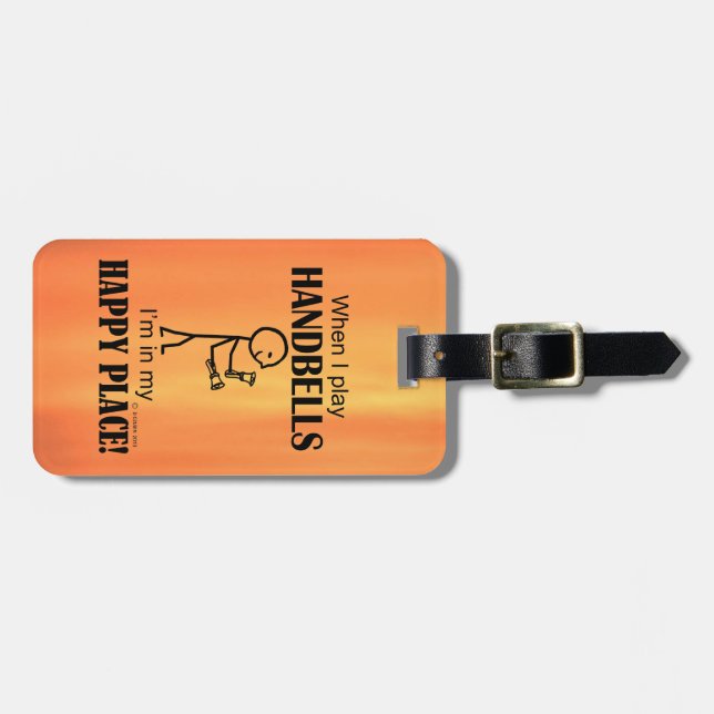 Handbells Lycklig Ställe-stopptagg Bagagebricka (Horisontell Framsida)