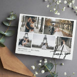 Handbevarad modern fotosamling tack kort<br><div class="desc">Tack till gästerna med det här moderna fototacket som du har kort med handskrivet "tack".</div>