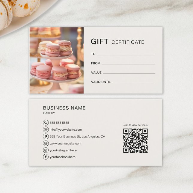 Handbok för presentationscertifikat - bakverk - Cu (Gift Certificate Bakery Cupcake Cake Shop Business by MINTIC DESIGN STUDIO)