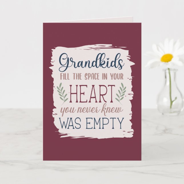 Handboksutfärdad Sentimental Quote Grandparent's D Kort (Liten växt)