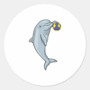 Handboll för Dolphin Handball-spelare Runt Klistermärke