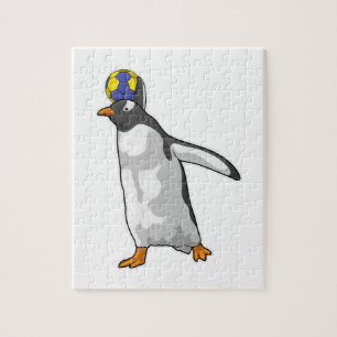 Handboll för penguin Handball-spelare Pussel
