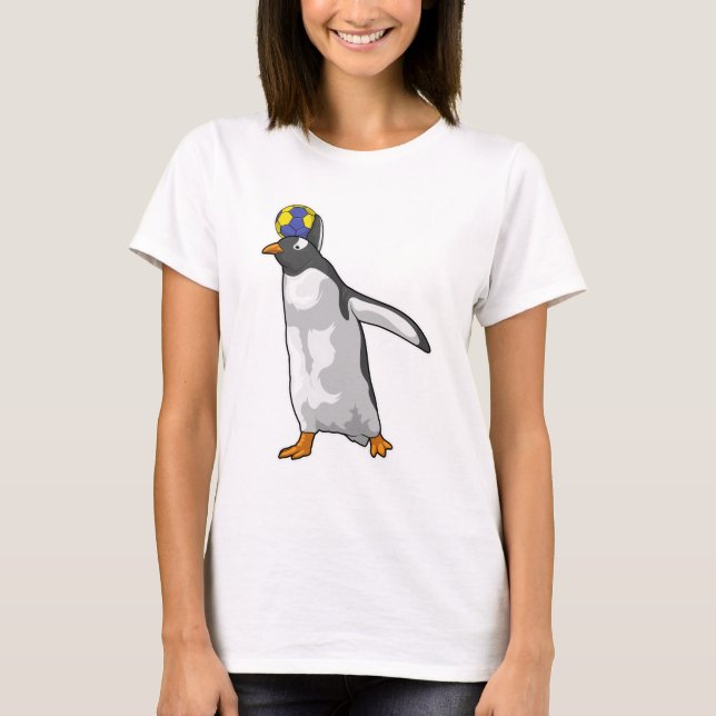 Handboll för penguin Handball-spelare T Shirt (Framsida)