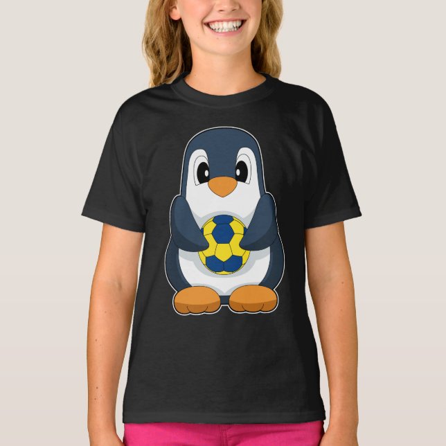 Handboll för penguin Handball-spelare T Shirt (Framsida)