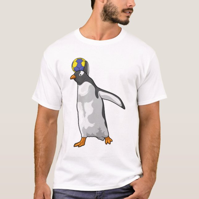 Handboll för penguin Handball-spelare T Shirt (Framsida)