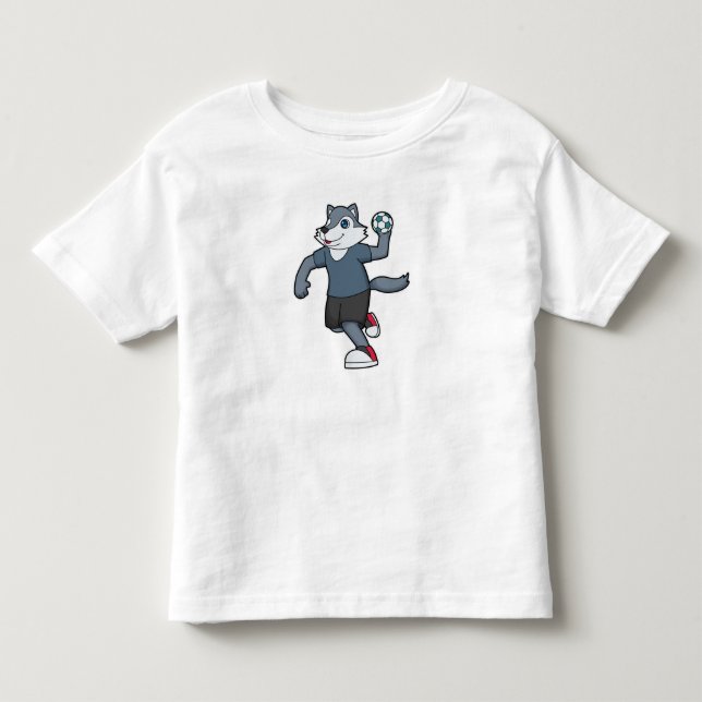 Handboll för varg Handball-spelare T Shirt (Framsida)