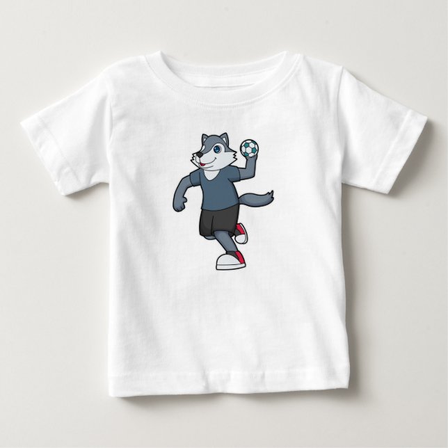 Handboll för varg Handball-spelare T Shirt (Framsida)