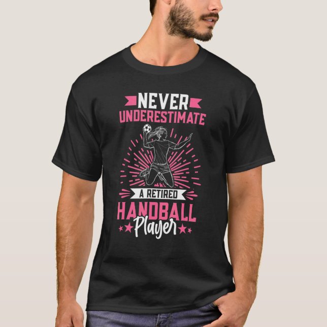Handbollsgrafik för flickor, handbollsspelare t shirt (Framsida)