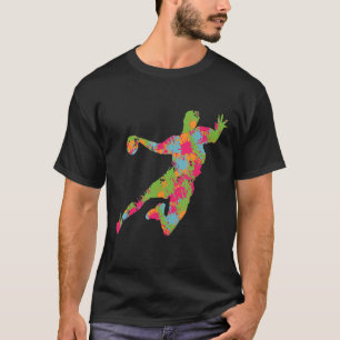 Handbollshandbollsspelaren Goalkeeper-pivottecken T Shirt