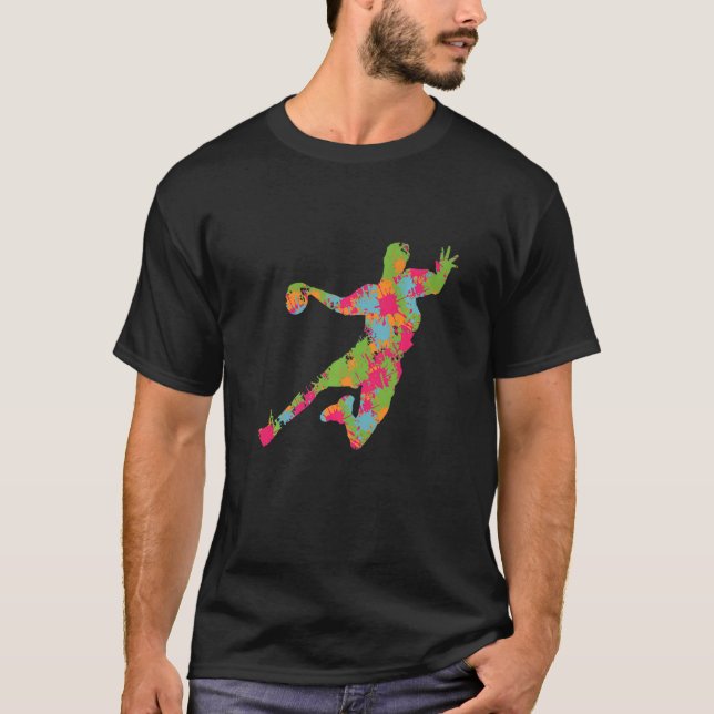 Handbollshandbollsspelaren Goalkeeper-pivottecken T Shirt (Framsida)