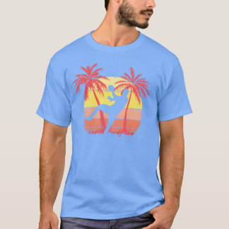 Handbollskast Manlig Sommar Solnedgång 80tal Palm T Shirt