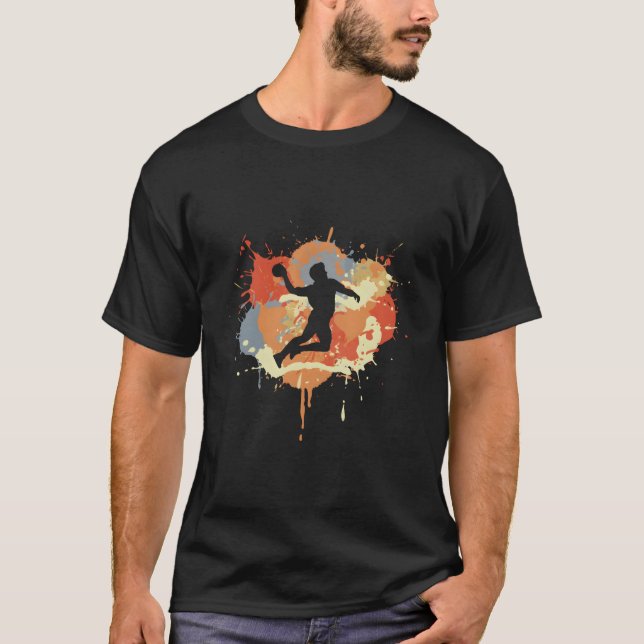 Handbollsspelare Bollsport T Shirt (Framsida)