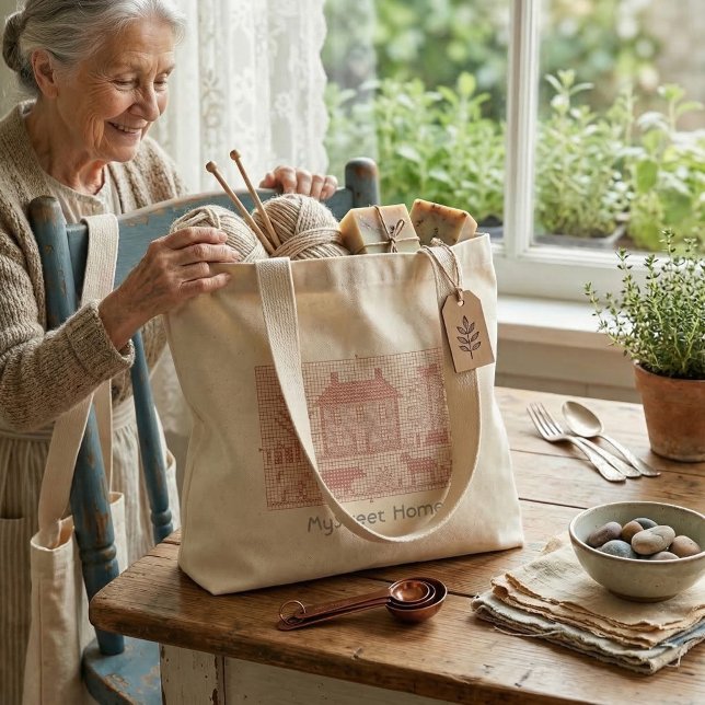 Handbroderad Totebag Jumbo Tygkasse (Skapare uppladdad)