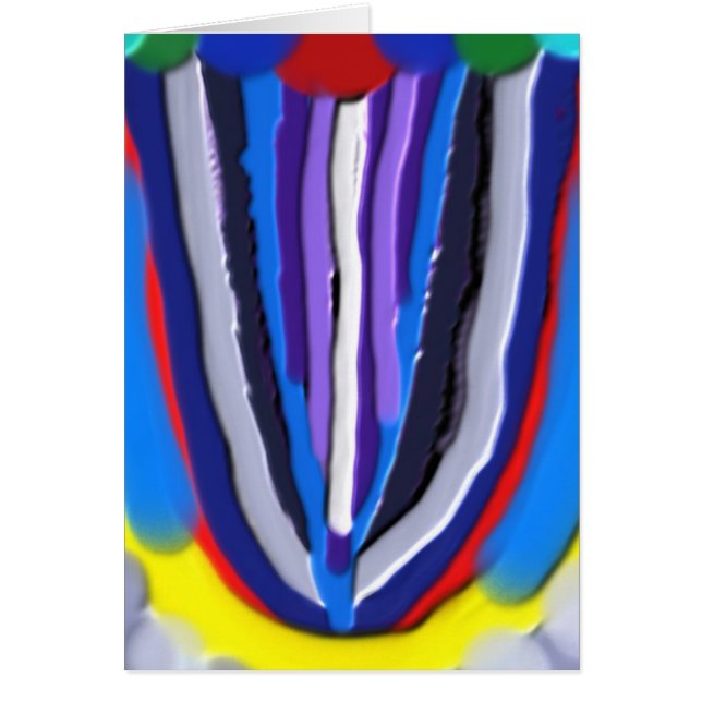 Handcrafted blåttLOTUSBLOMMAakryl Hälsningskort (Framsidan)