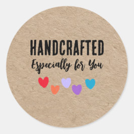 Handcrafted Especially for You – Kraft Paper Look Runt Klistermärke